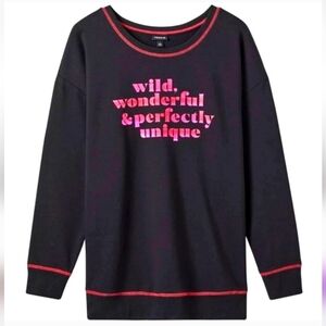TORRID SWEATSHIRT GRAPHIC SUPER SOFT FLEECE WILD WONDERFUL UNIQUE (Like New)